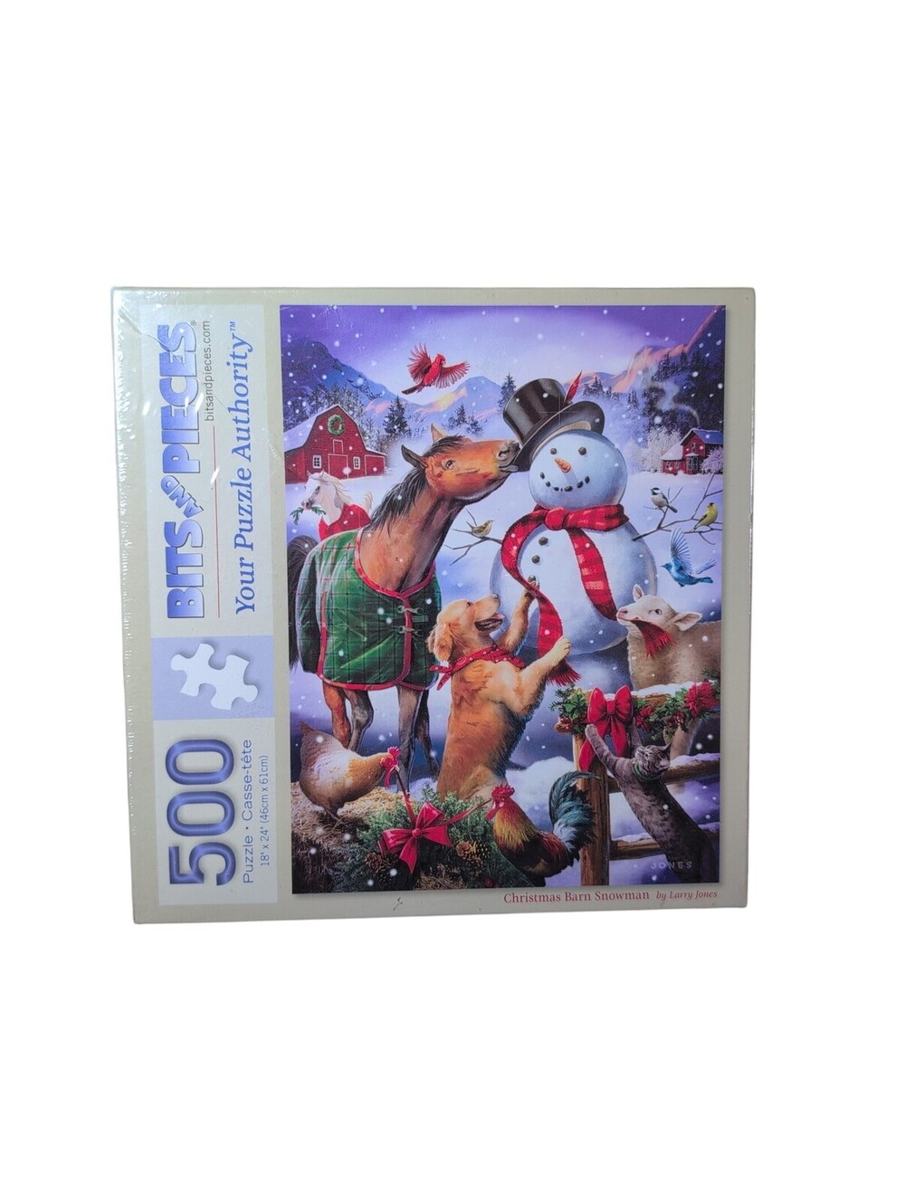 BITS AND PIECES 500 PIECE JIGSAW PUZZLE CHRISTMAS BARN SNOWMEN NEW SEALED HORSE